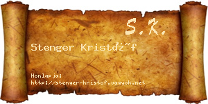 Stenger Kristóf névjegykártya